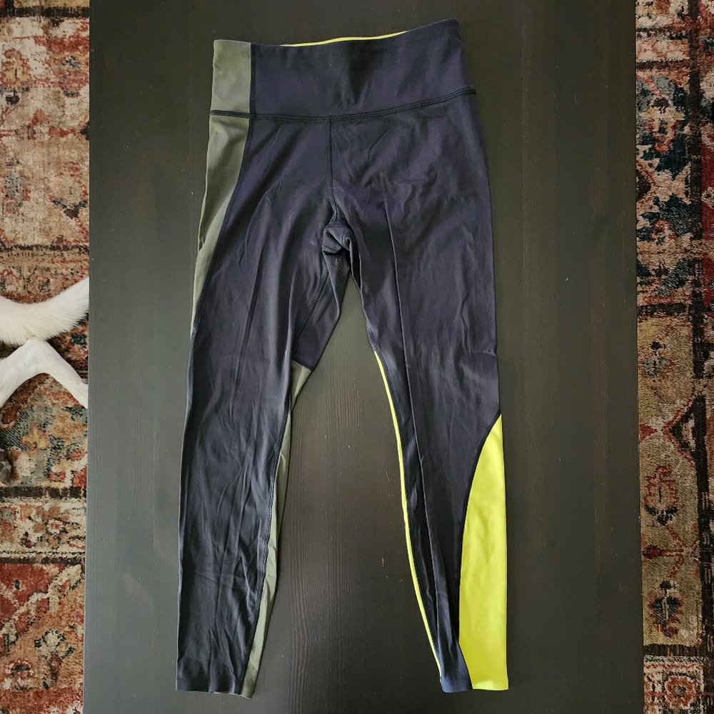 BOGO Athleta Asym Colorblock Black, Yellow, and Olive Green Tights - Picture 3 of 8